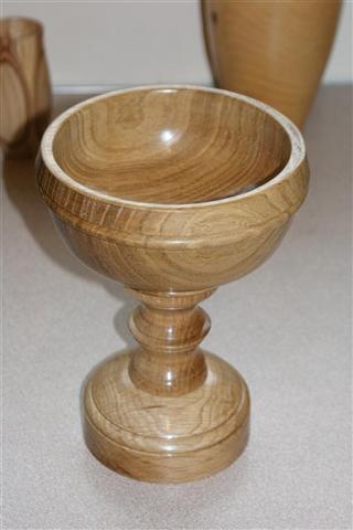 Oak pedestal bowl won Bob Mann a commended certificate